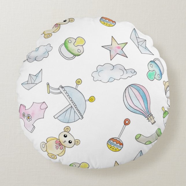 Fun Baby Things Round Cushion (Front)