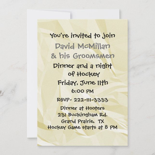 Fun Bachelor Party Invitation (Front)