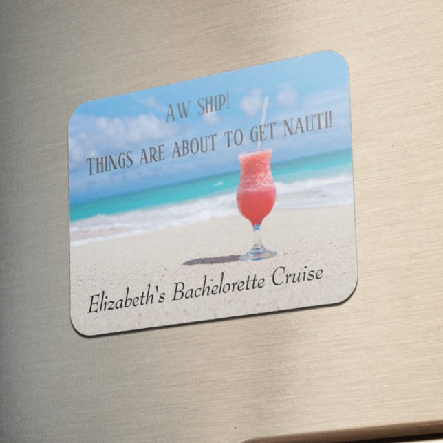 Fun Bachelorette Girl's Trip Group Beach Magnet (Creator Uploaded)