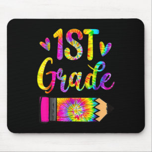 Fun Back To School 1St Grade Teacher Tie Dye Mouse Mat