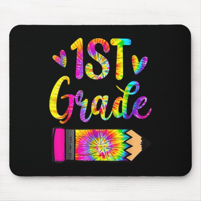 Fun Back To School 1St Grade Teacher Tie Dye  Mouse Mat (Front)