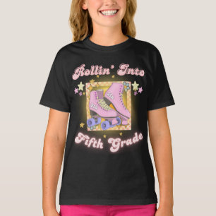 Fun Back To School Skating Rollin Into Fifth 5th G T-Shirt