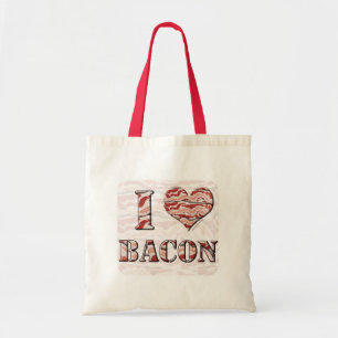 Fun Bacon Love Epic Heart Breakfast Slogan Tote Bag