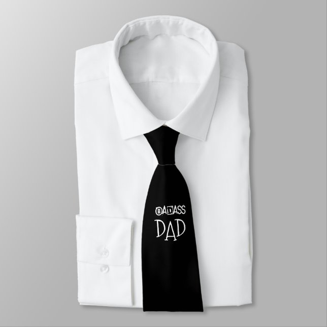 Fun Badass Dad Neck Tie (Tied)