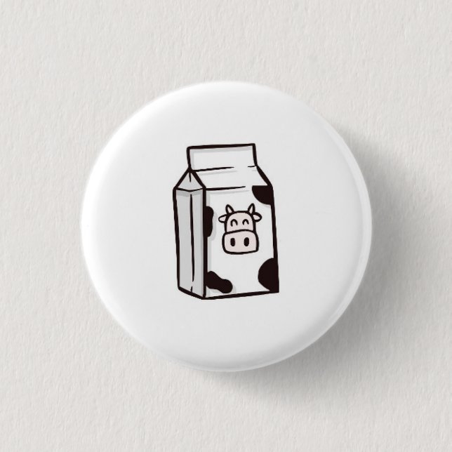 Fun badge/button cow carton badge/button 3 cm round badge (Front)