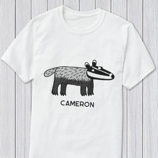 Fun Badger Personalised Name T-Shirt
