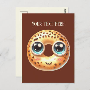 Fun Bagel lovers add text Postcard