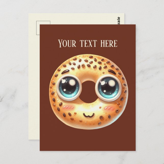 Fun Bagel lovers add text Postcard (Front/Back)