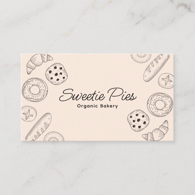 Fun Baking & Cooking Black & Beige Business Card (Front)