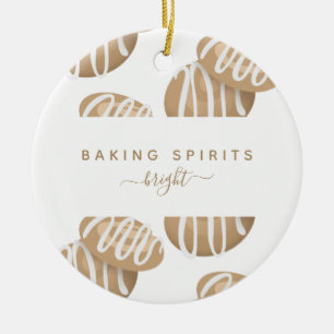 Fun Baking Spirits Bright Christmas Cookies Ceramic Tree Decoration