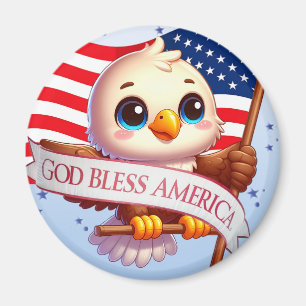 Fun Bald Eagle Wildlife Bird Animal Graphic 🦅🇺🇸 Magnet