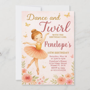 Fun Ballerina Birthday Invitation