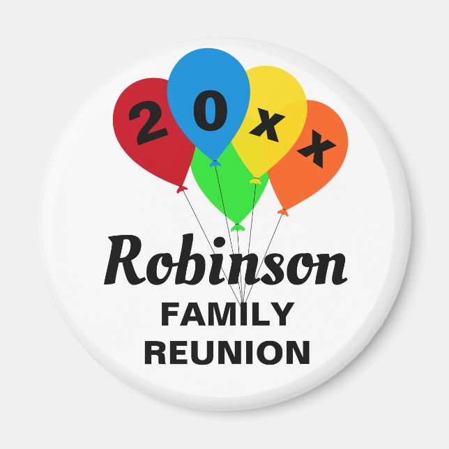 Fun Balloon Design Family Reunion Souvenir Gift Magnet (Front)