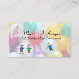 Fun Balloons Kids Birthday Party Entertainment Business Card
