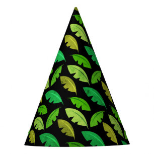 Fun Banana Leaf Tropical Birthday Party Pattern Party Hat