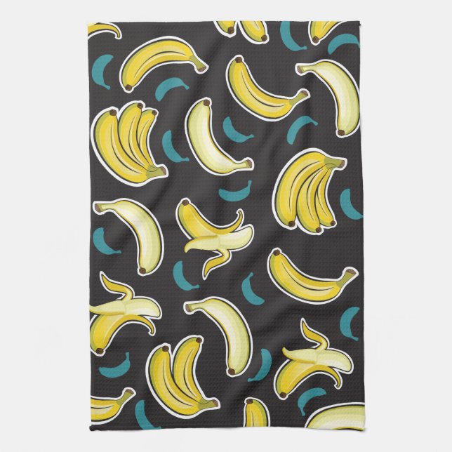 Fun Banana Pattern Tea Towel (Vertical)