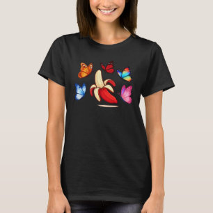 Fun Banana with Vibrant Butterflies T-Shirt