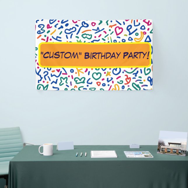 Fun banner doodle colourful vibrant shapes  (Tradeshow)