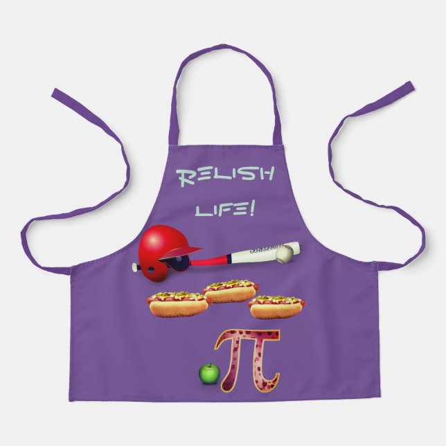 Fun Barbeque Baseball Hotdogs Appie Pie Apron (Front)