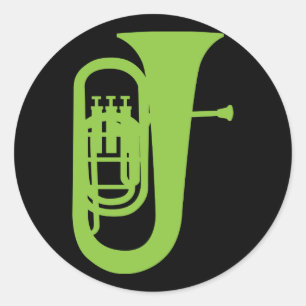 Fun Baritone Silhouette Music Gift Classic Round Sticker