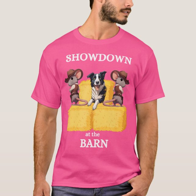 Fun Barn Hunt With A Border Collie T-Shirt (Front)