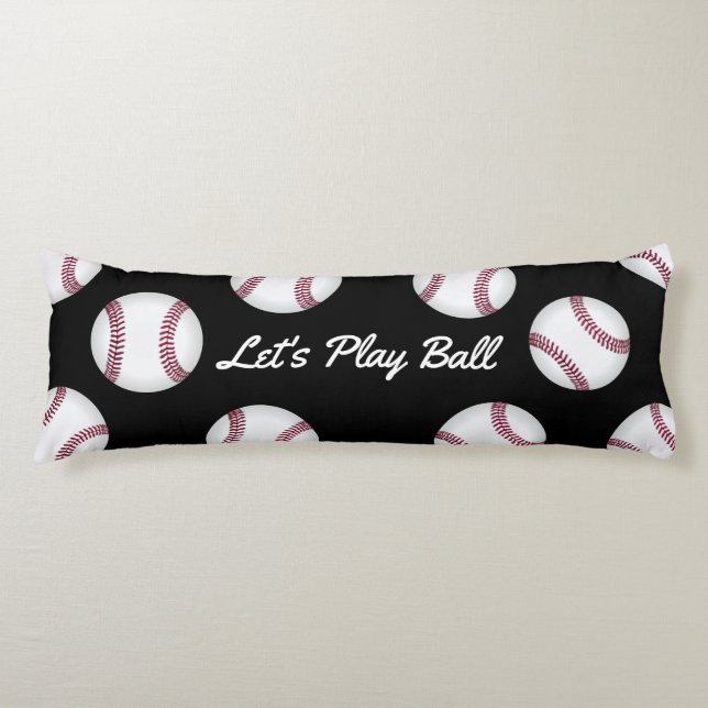 fun baseball  add any name or text sports themed body cushion (Front)