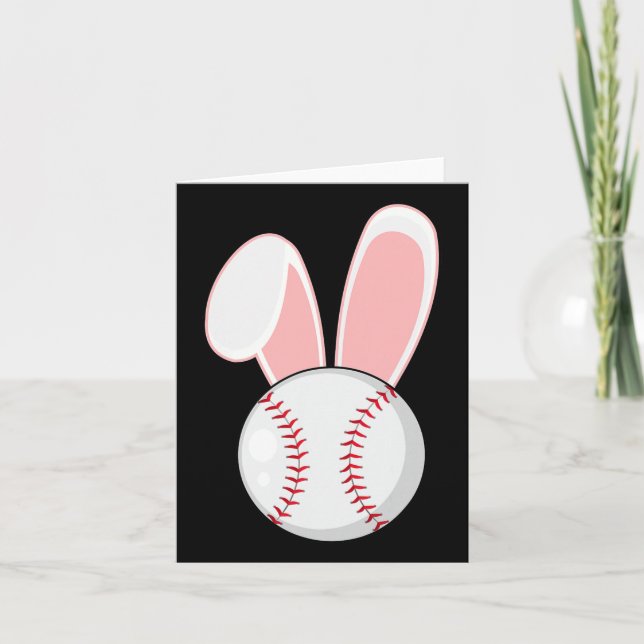 Fun Baseball Bunny Easter Kids Boys Toddler  Card (Front)