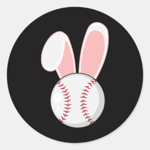 Fun Baseball Bunny Easter Kids Boys Toddler  Classic Round Sticker