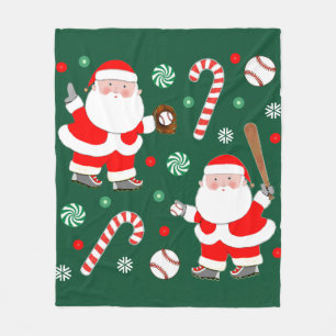 Fun Baseball Christmas Decor Fleece Blanket