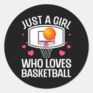Fun Basketball Art For Girl Women College Basketba Classic Round Sticker