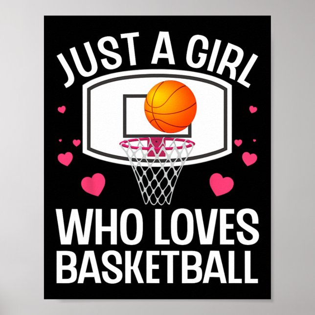 Fun Basketball Art For Girl Women College Basketba Poster (Front)