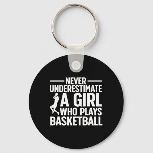 Fun Basketball Art For Girls Youth Teens Basketbal Key Ring