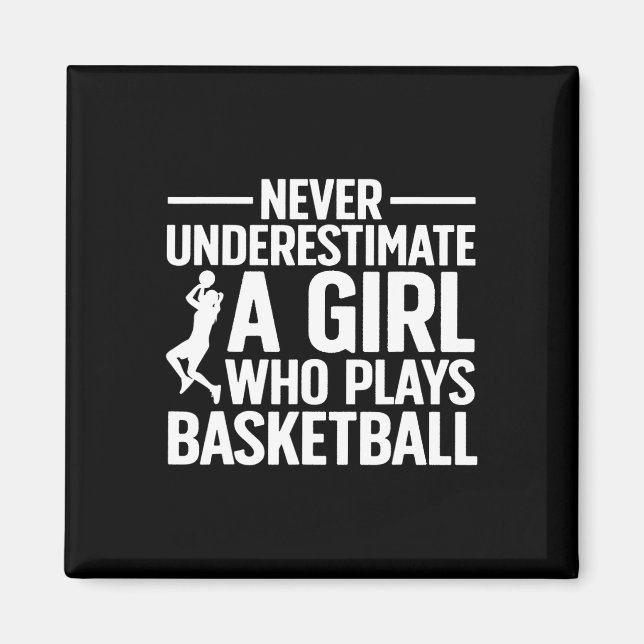 Fun Basketball Art For Girls Youth Teens Basketbal Magnet (Front)