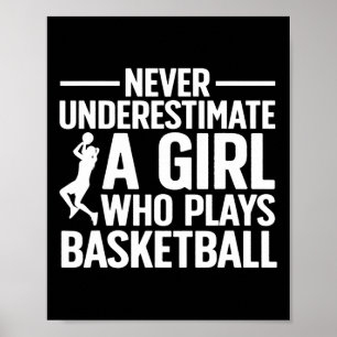 Fun Basketball Art For Girls Youth Teens Basketbal Poster