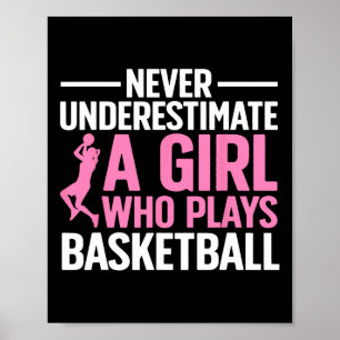 Fun Basketball Art For Girls Youth Teens Basketbal Poster