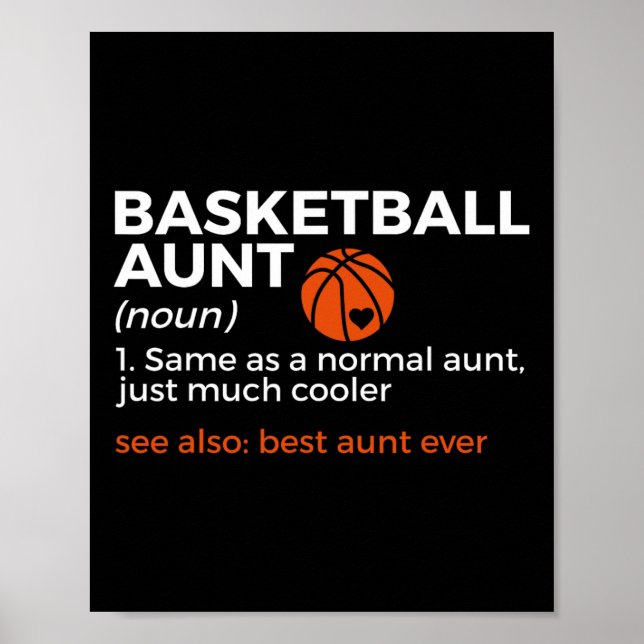 Fun Basketball Aunt Definition Best Aunt Ever  Poster (Front)