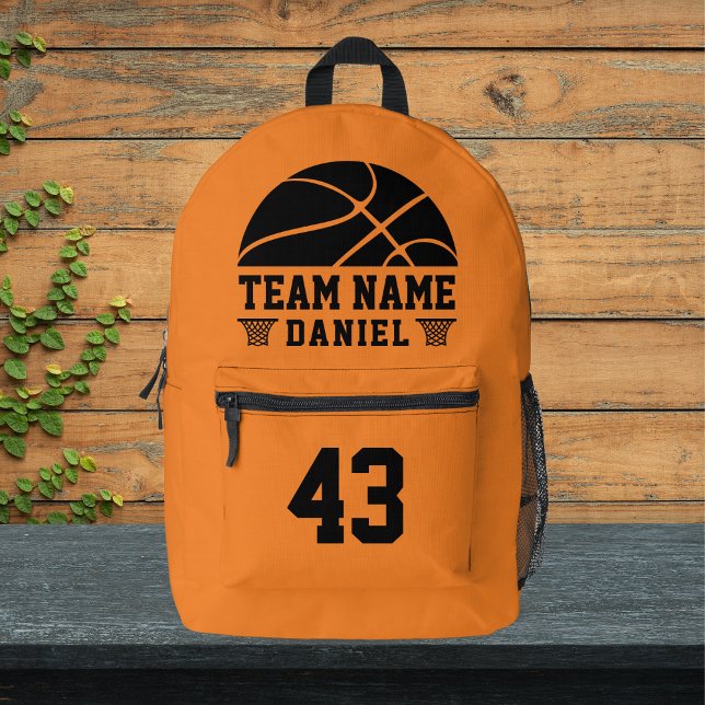 Fun Basketball Ball Custom Player Name Number Team Printed Backpack (Creator Uploaded)