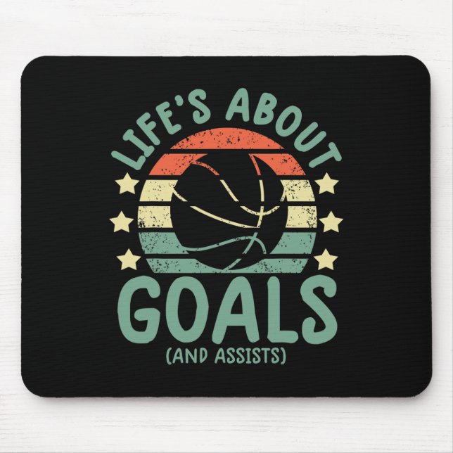 Fun basketball  boys lifes about goals and assists mouse mat (Front)