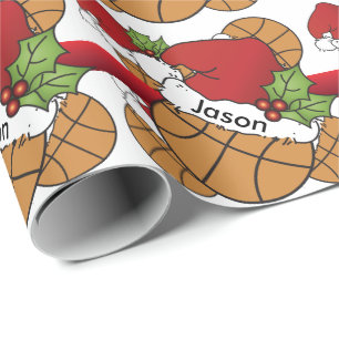 Fun Basketball Christmas   DIY Name Wrapping Paper