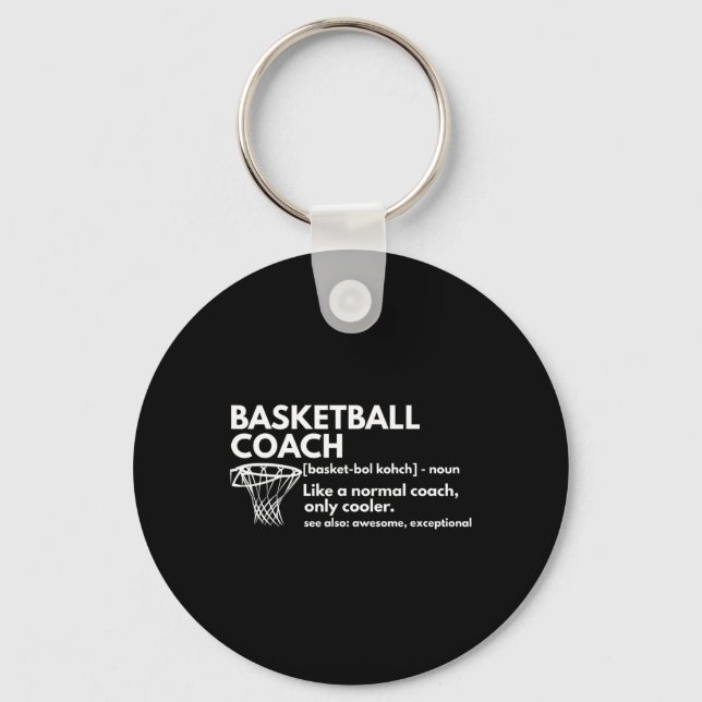 Fun Basketball Coach Definition  Coaching Gift  Key Ring (Front)