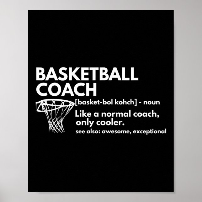 Fun Basketball Coach Definition  Coaching Gift  Poster (Front)