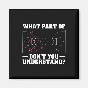 Fun Basketball Coach For Men Women Tactic Diagram  Magnet
