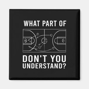 Fun Basketball Coach For Men Women Tactic Diagram  Magnet