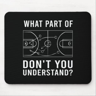 Fun Basketball Coach For Men Women Tactic Diagram  Mouse Mat