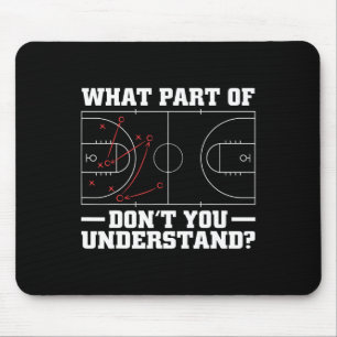 Fun Basketball Coach For Men Women Tactic Diagram  Mouse Mat