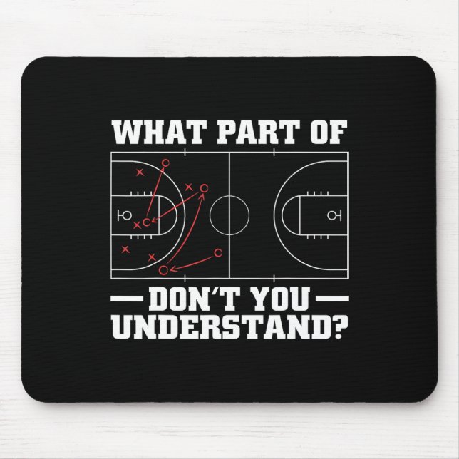 Fun Basketball Coach For Men Women Tactic Diagram  Mouse Mat (Front)