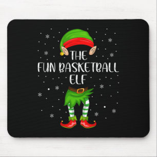 Fun Basketball Elf Xmas Party Matching Family Chri Mouse Mat