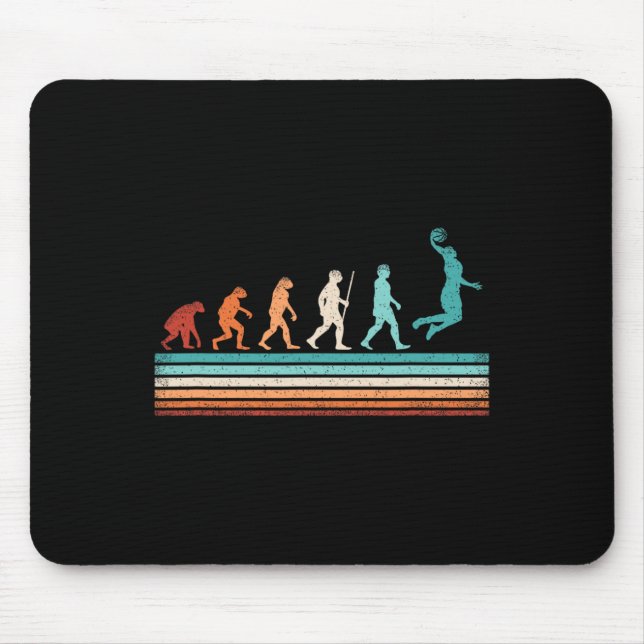 Fun Basketball Evolution Retro Basketball Player  Mouse Mat (Front)