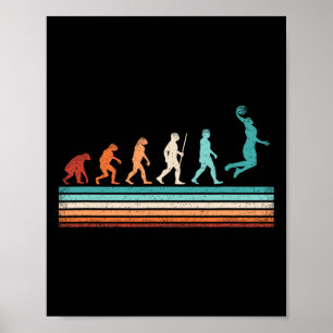 Fun Basketball Evolution Retro Basketball Player  Poster