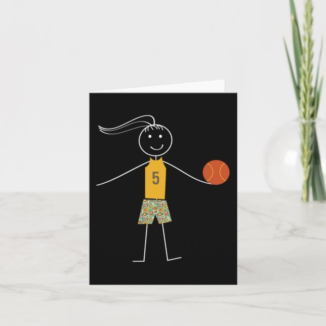 Fun  Basketball Girls Basketball Player  Card (Front)